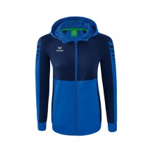 Erima Trainingsjacke Six Wings mit Kapuze (Baumwollmix, weich, bequem, taillierter Schnitt) royalblau/navyblau Damen